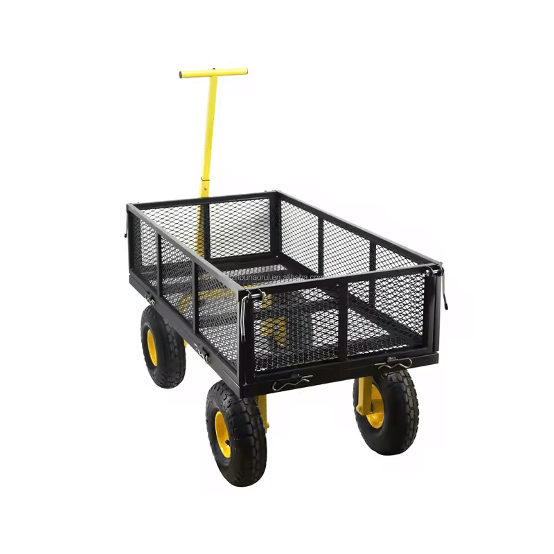 Carrinho de Transporte com Estrutura Metálica e Rodízios (55x90x90cm)