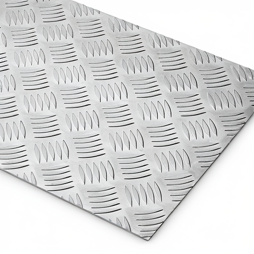 Chapa de Alumínio Antiderrapante Xadrez 2,65mm – 77 x 77 cm (Piso de ônibus)
