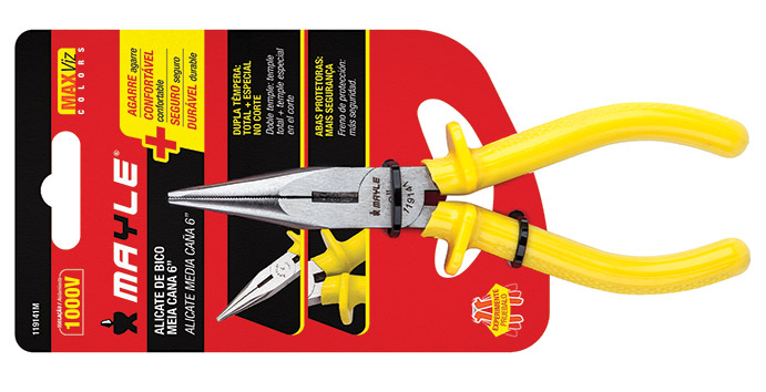 ALICATE BICO MEIA CANA RETO 6" 1000V
