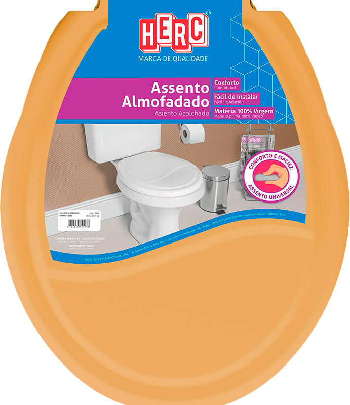 ASSENTO PLAST ALMOF OVAL CARAMELO