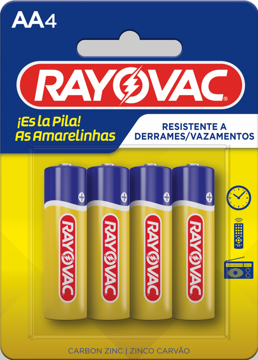 PILHA AMARELINHA AA PEQ C/4PC