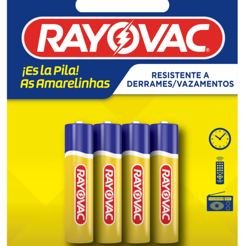 PILHA AMARELINHA AAA PALITO C/4PC