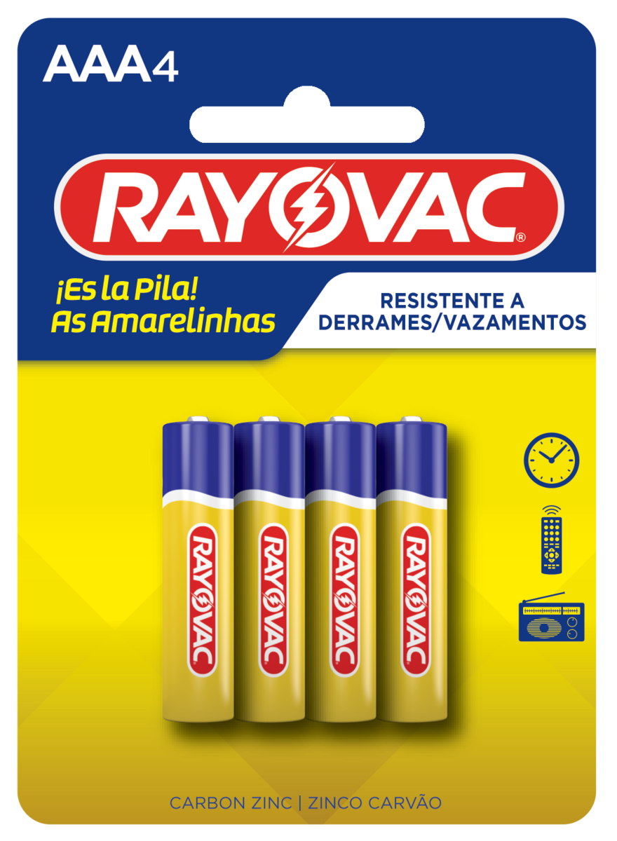 PILHA AMARELINHA AAA PALITO C/4PC
