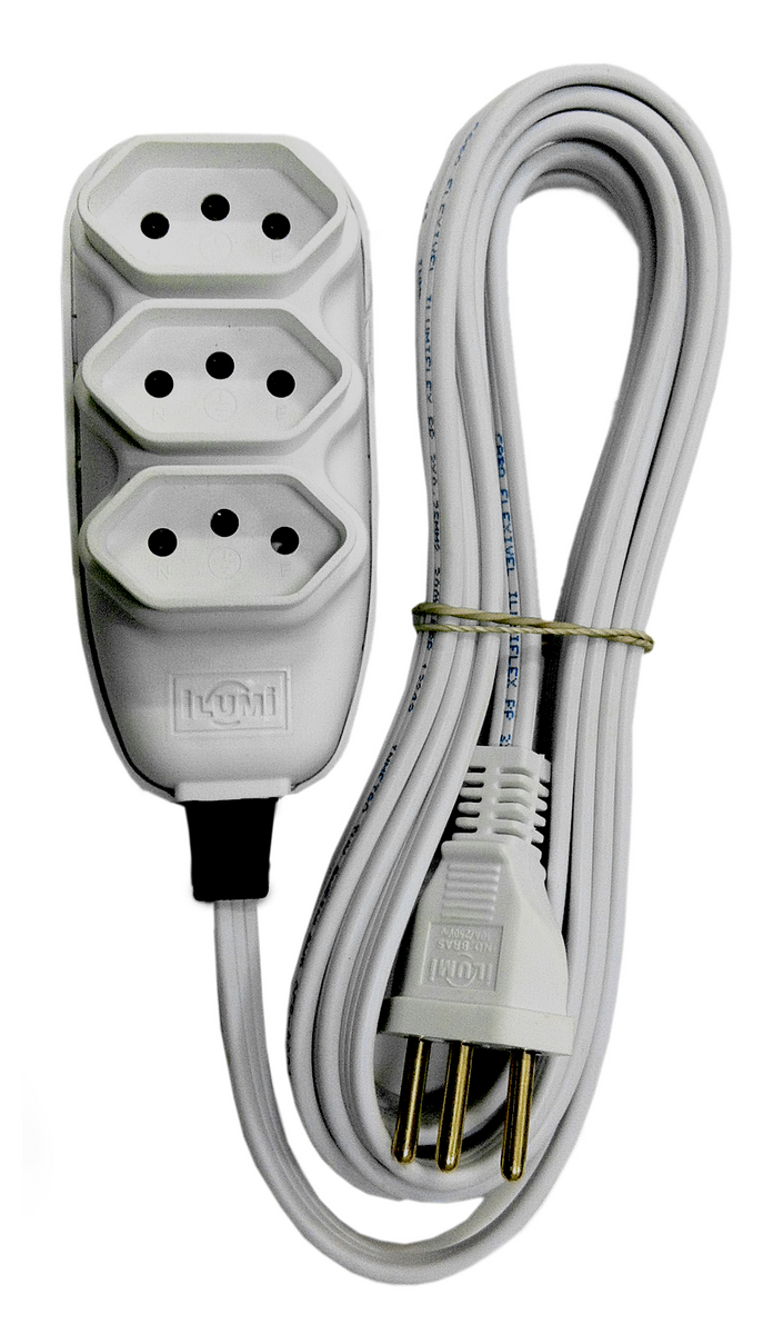 EXTENSAO PP CHATO 2P+T 3MT BR COMPACT