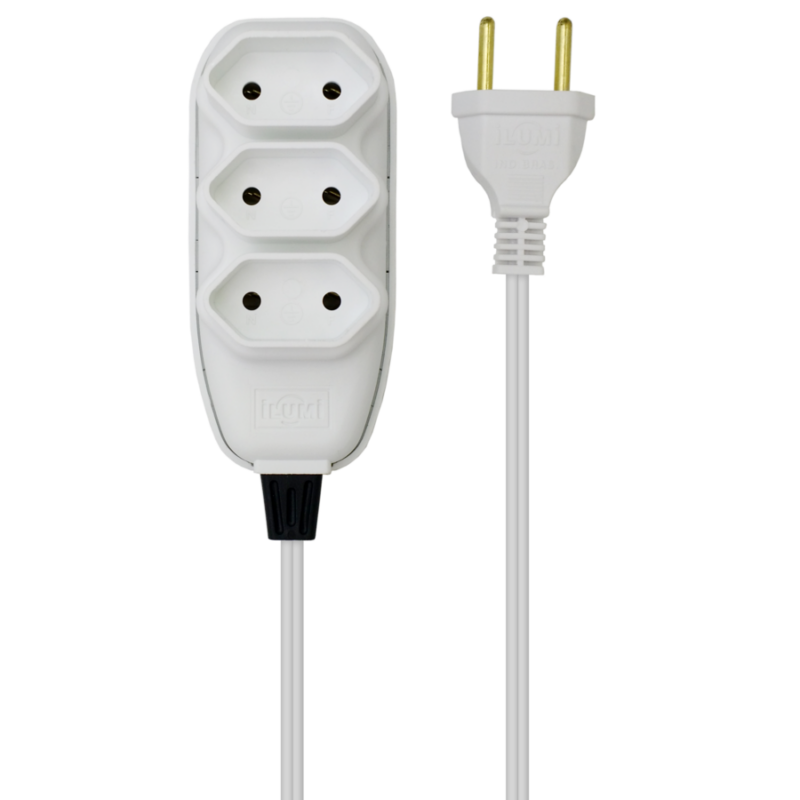 EXTENSAO PL 2P 2X0,75  3MT BR COMPACT
