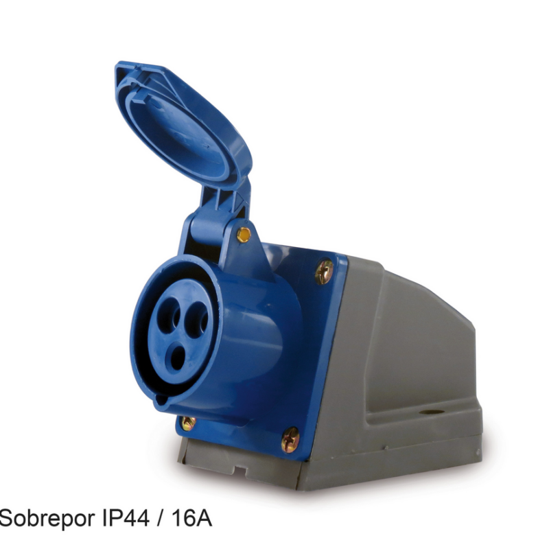 TOMADA IND SOB 2P+T 32A 220V AZUL