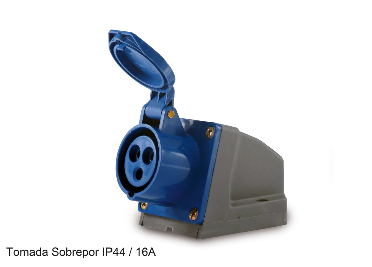 TOMADA IND SOB 2P+T 32A 220V AZUL