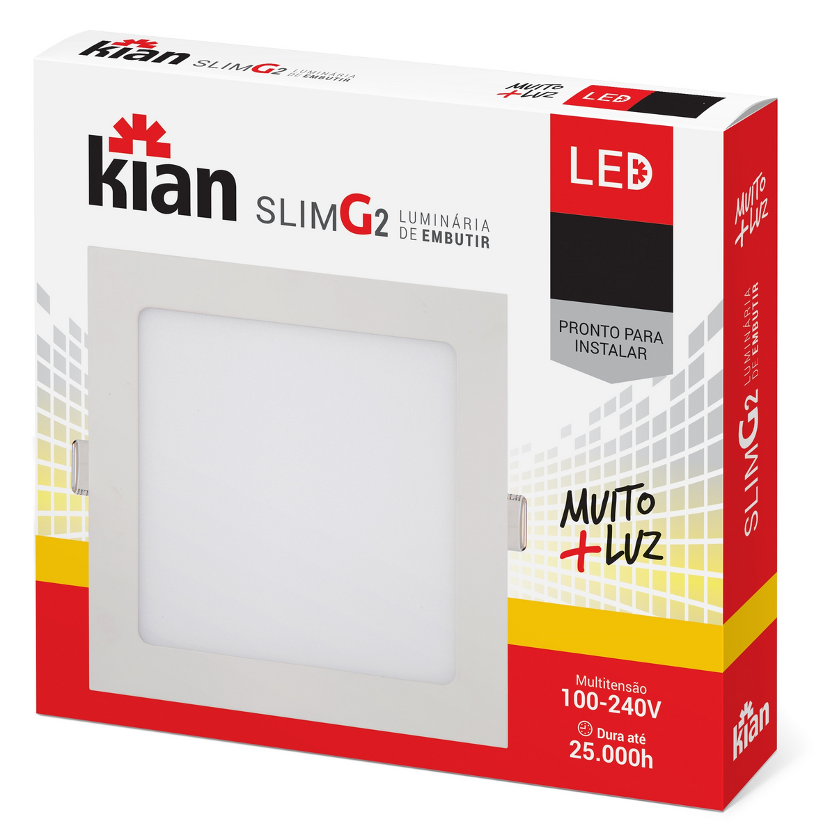 PAINEL LED EMB QUAD 18,8CM 15W 6K BR