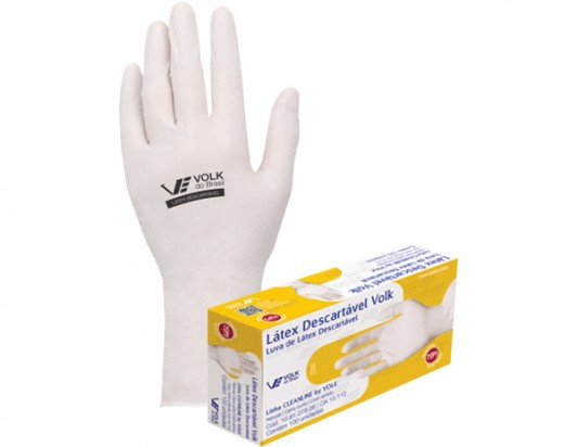 LUVA P/MAO LATEX DESCARTAVEL M C/100
