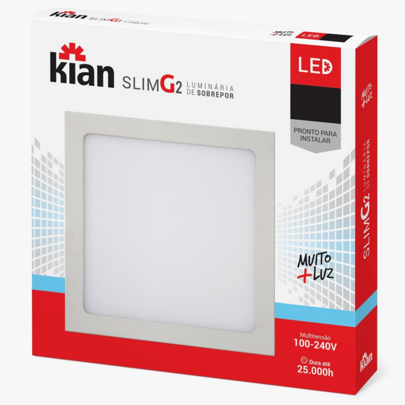 PAINEL LED SOB QUAD 22CM 18W 3K BR