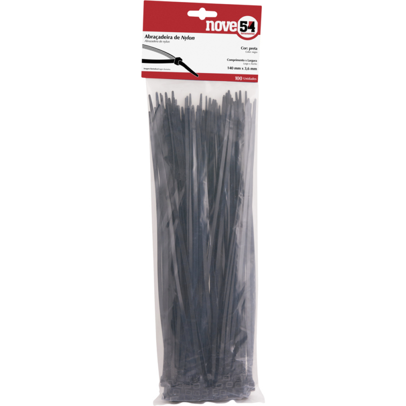 ABRACADEIRA NYLON PR 140X3,6MM 100UN