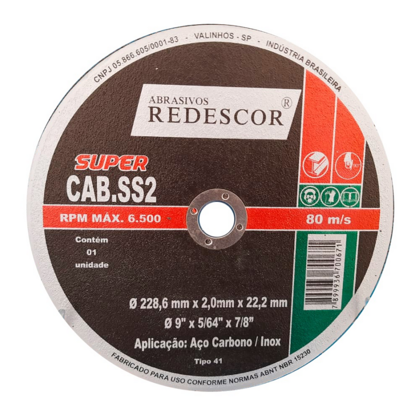 DISCO DE CORTE  9X5/64X7/8″ INOX
