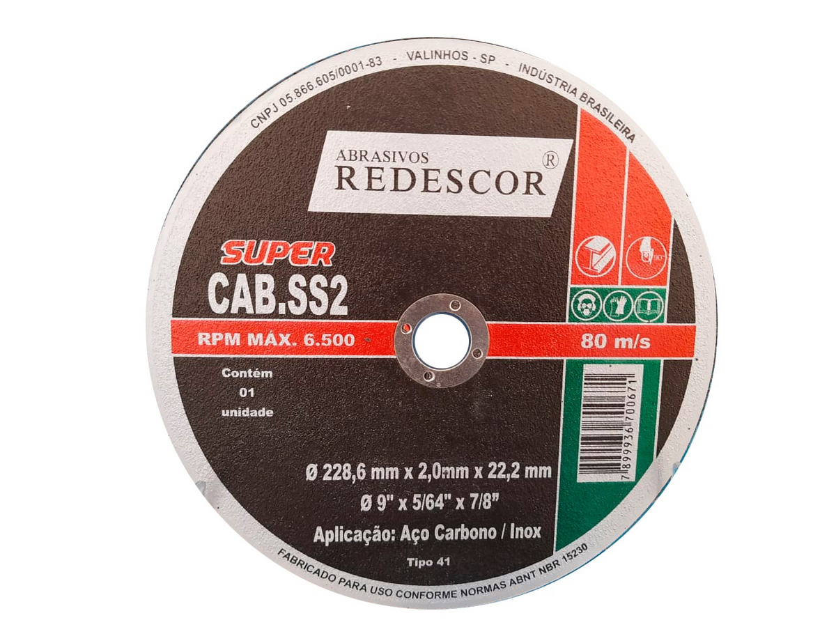 DISCO DE CORTE 9X5/64X7/8" INOX