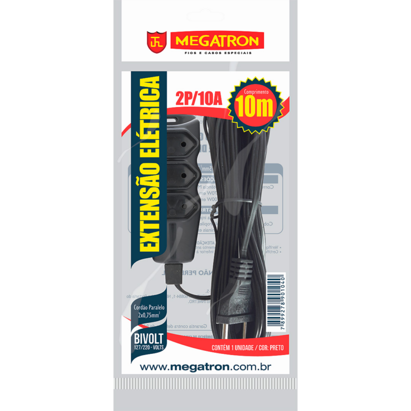 EXTENSAO PP CHATO 2P+T  1,5M PT
