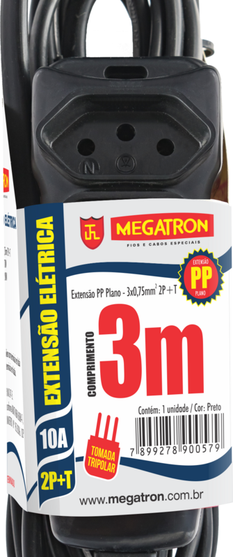 EXTENSAO PP CHATO 2P+T  3M PT