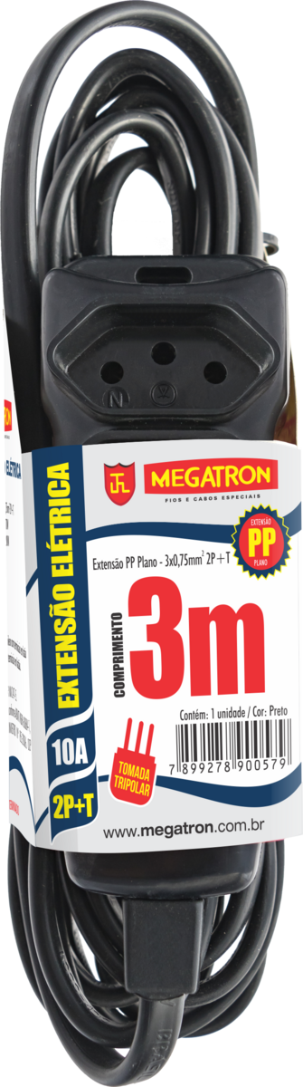 EXTENSAO PP CHATO 2P+T 3M PT
