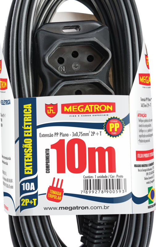 EXTENSAO PP CHATO 2P+T 10M PT