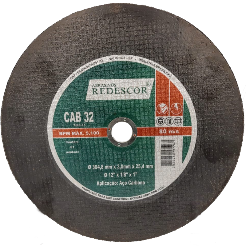 DISCO DE CORTE 12X1/8X1″ P/ POLICORTE