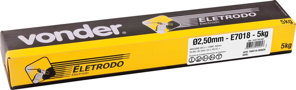 ELETRODO 7018 2,50MM 5KG