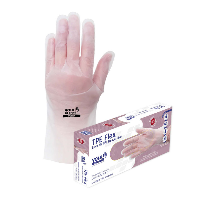 LUVA P/MAO TPE FLEX DESCARTAVEL P C/100