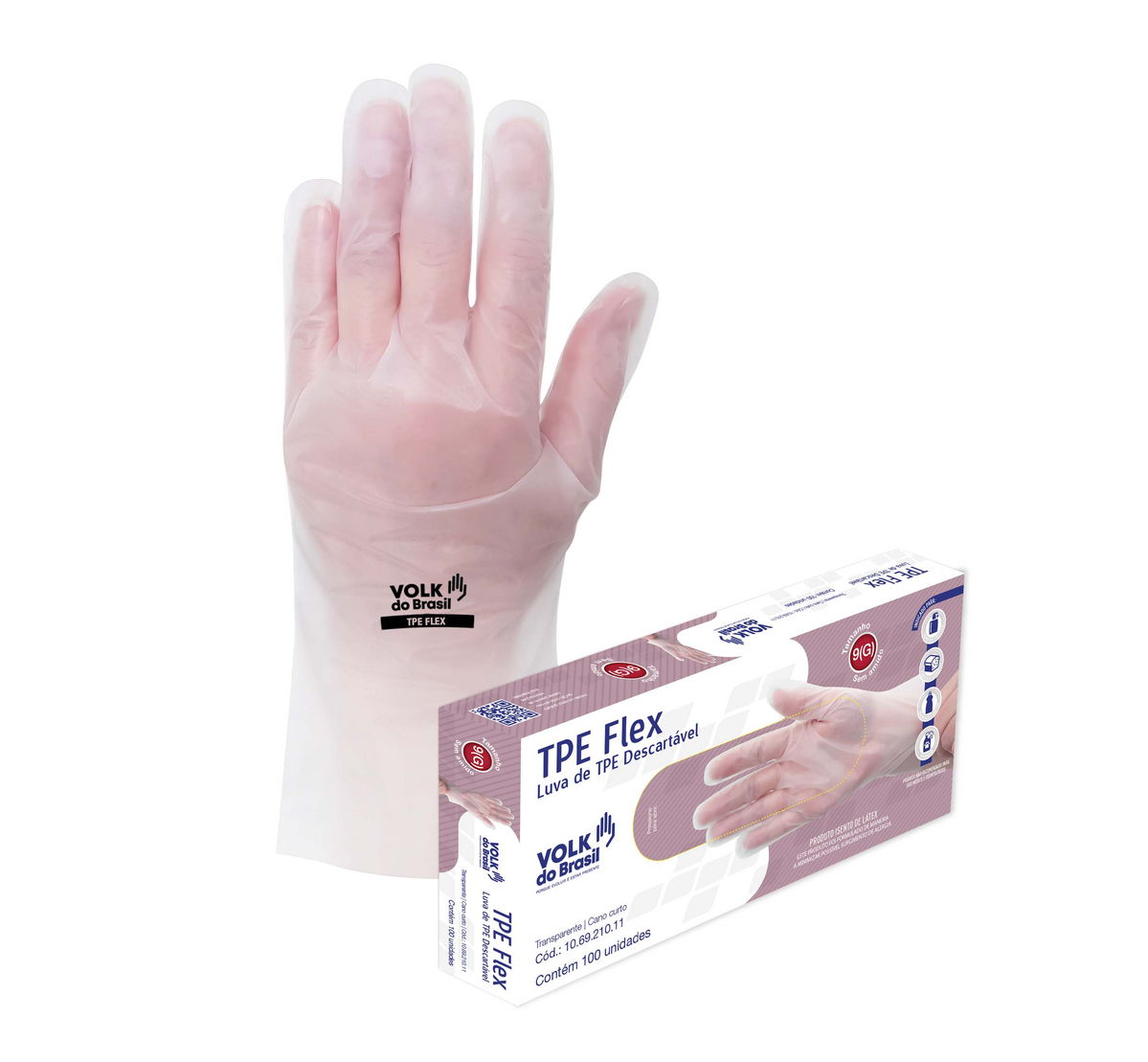LUVA P/MAO TPE FLEX DESCARTAVEL P C/100