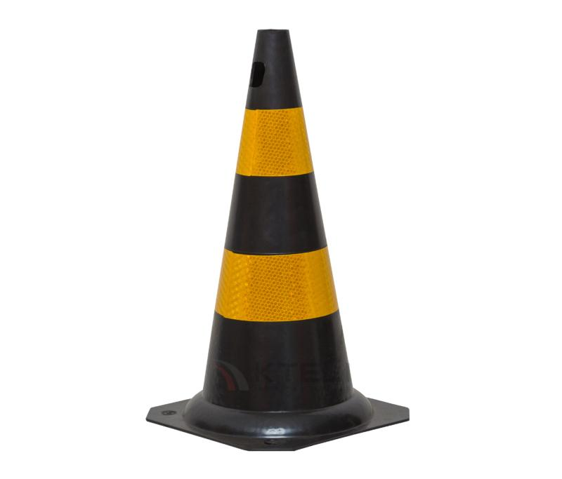 CONE DE SINALIZACAO 50CM PT/AM FLEXIVEL