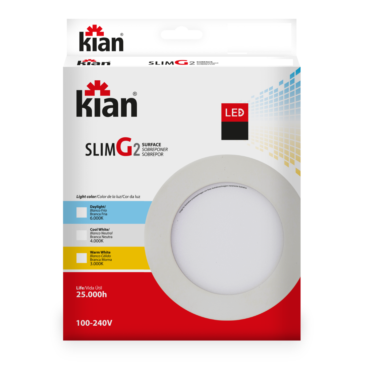 PAINEL LED SOB RED 28,5CM 24W 3K BR