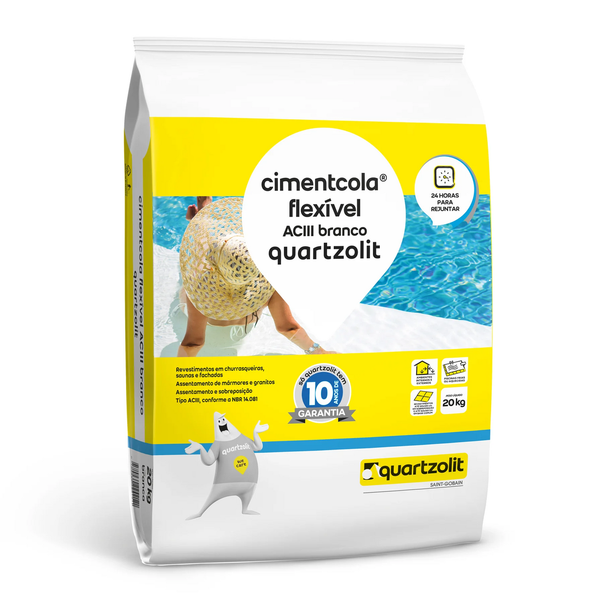 ARGAMASSA AC3 QUARTZOLIT BRANCO 20KG