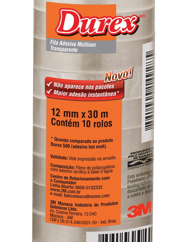 FITA DUREX 12MMX30MT TRANSP