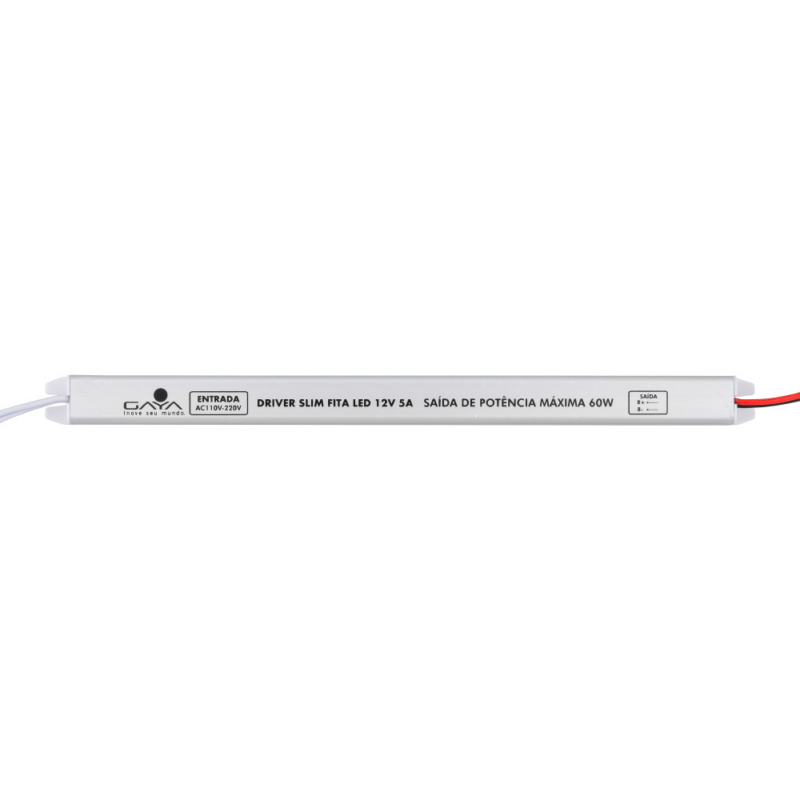 FONTE P/ FITA LED 12V  5A 60W SLIM