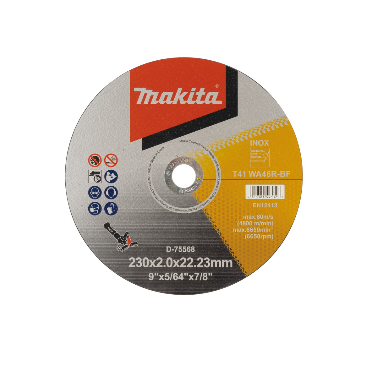 DISCO DE CORTE 9X5/64X7/8" INOX