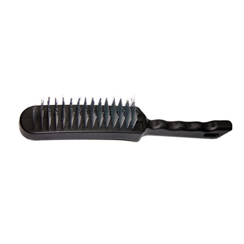 ESCOVA DE ACO PLAST C/CABO C/4 FILEIRAS