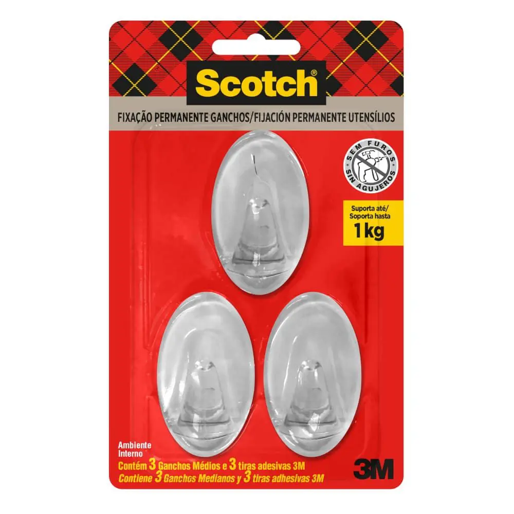GANCHO PLAST TRAN M 1KG SCOTCH