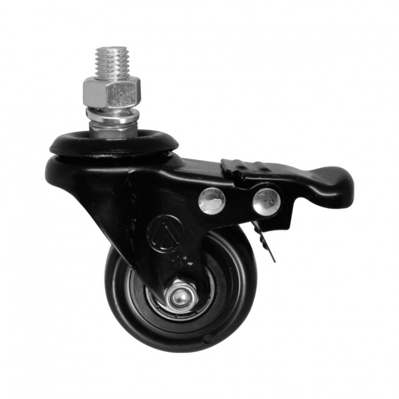 RODIZIO GIRAT 2″ PVC PRETO C/PAR C/FREIO