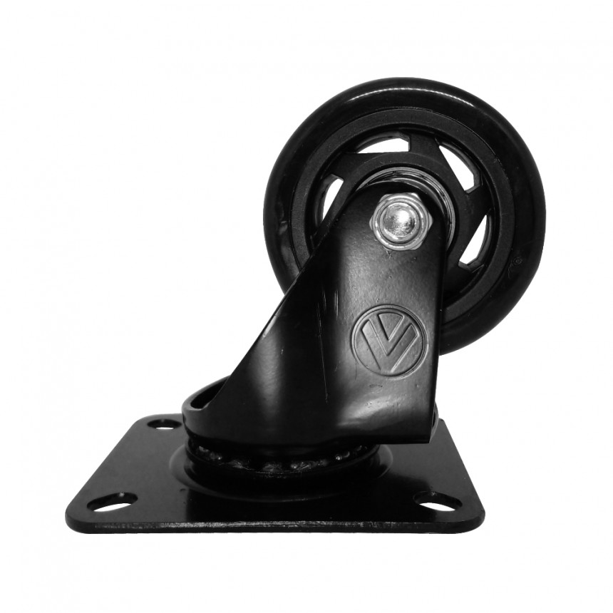 RODIZIO GIRAT 3" PVC PRETO