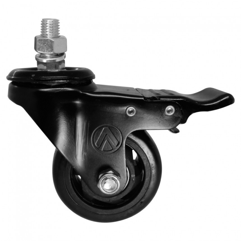RODIZIO GIRAT 3″ PVC PRETO C/PAR C/FREIO