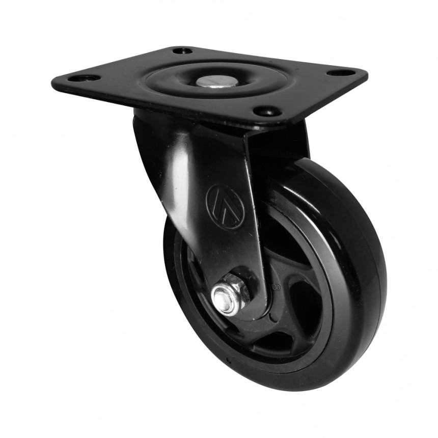 RODIZIO GIRAT 4" PVC PRETO