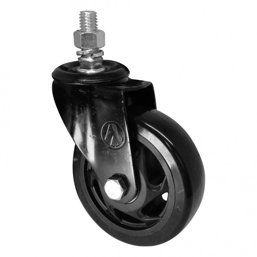 RODIZIO GIRAT 4" PVC PRETO C/PAR S/FREIO