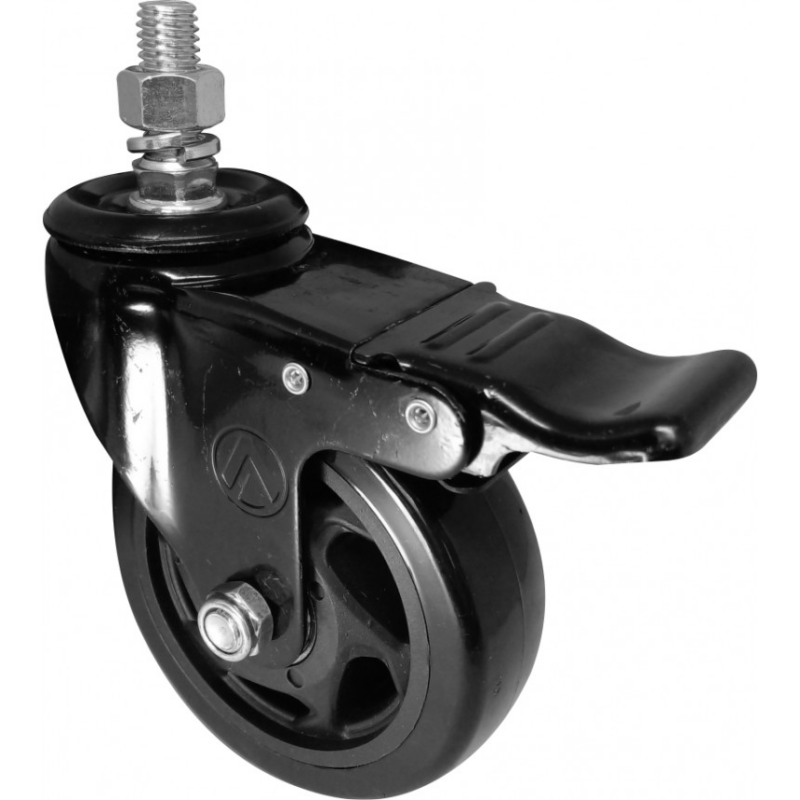 RODIZIO GIRAT 4″ PVC PRETO C/PAR C/FREIO
