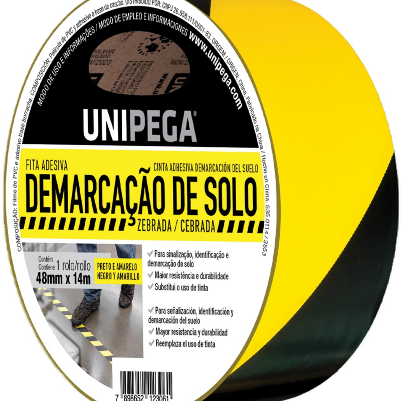 FITA DEMARCACAO SOLO 48MMX14MT PT/AM