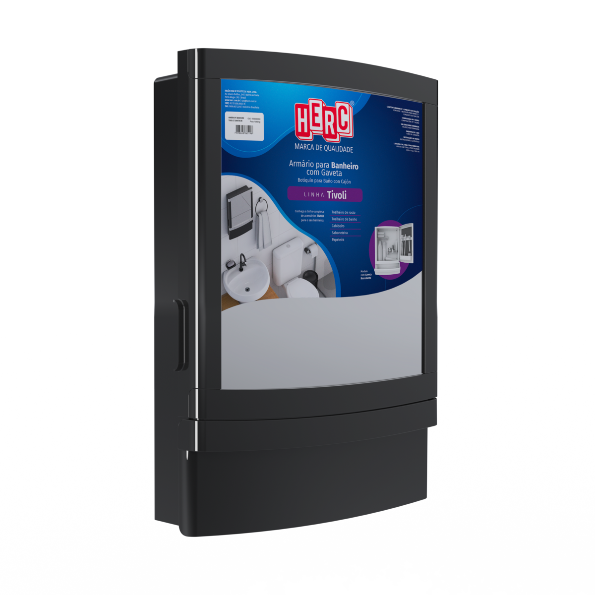 ARMARIO PLAST EMB 46X33X11CM C/GAVETA PT
