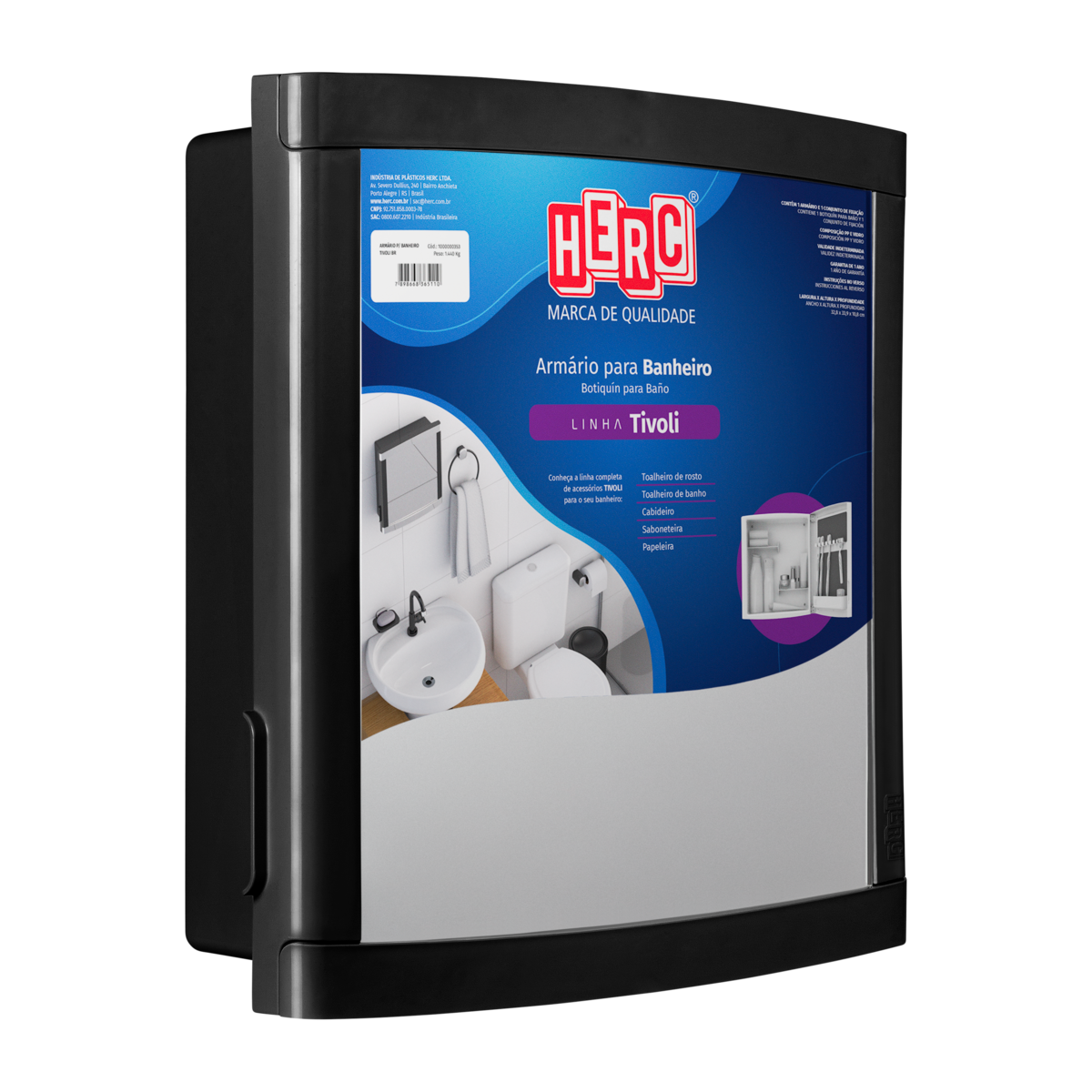 ARMARIO PLAST EMB 34X33X11CM PRETO