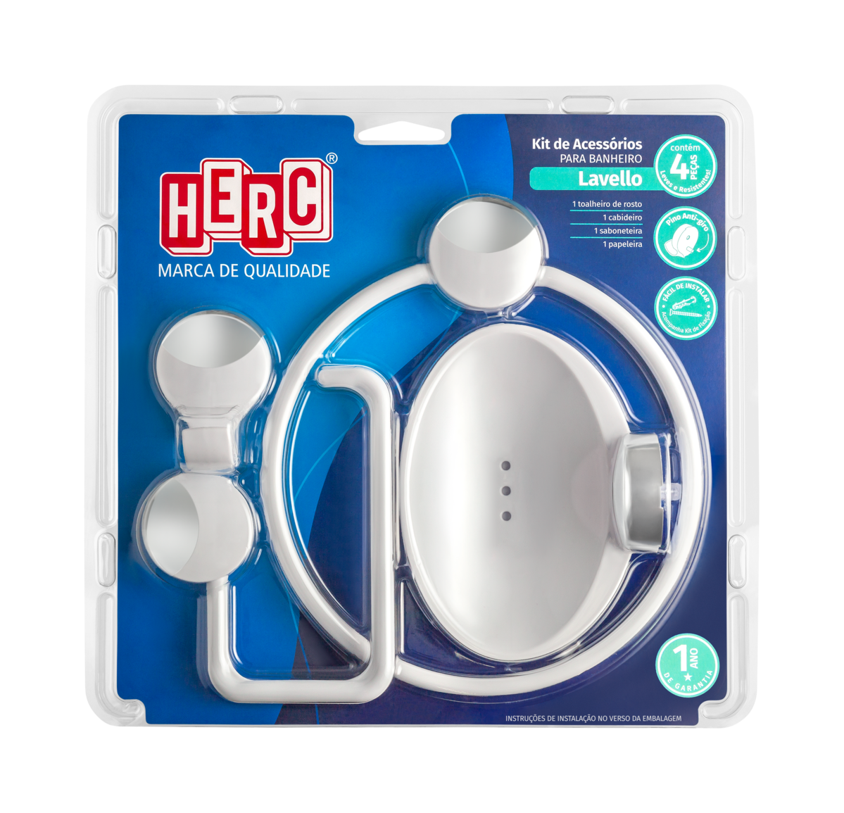 KIT P/BANHEIRO ABS BR/CR 4PC LAVELLO