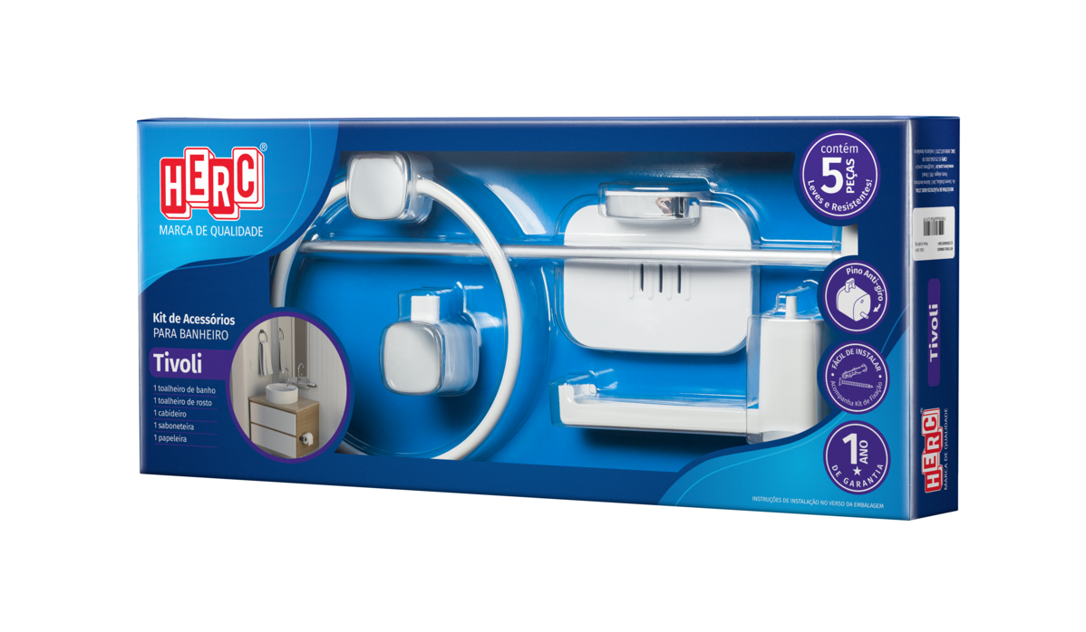 KIT P/BANHEIRO ABS BR/CR 5PC TIVOLI