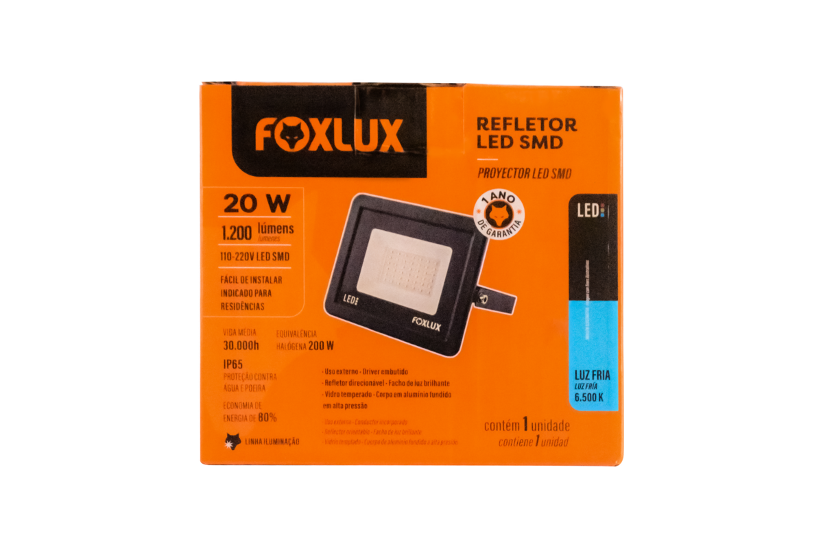 REFLETOR LED PT 20W 6,5K SLIM