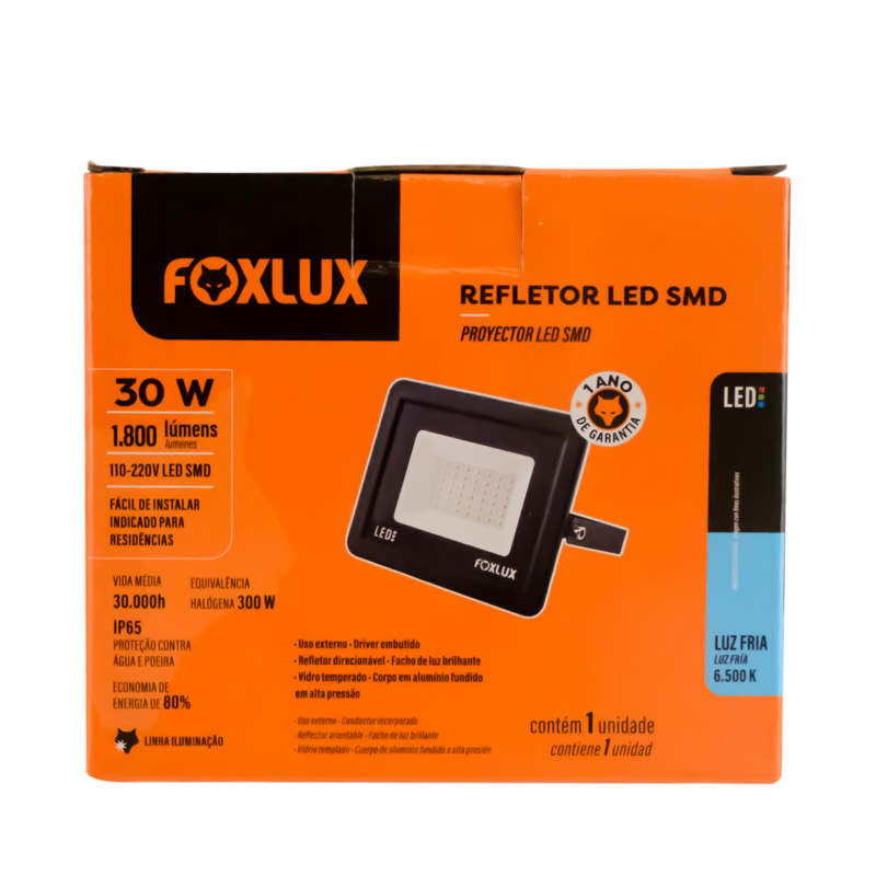 REFLETOR LED PT  30W 6,5K SLIM