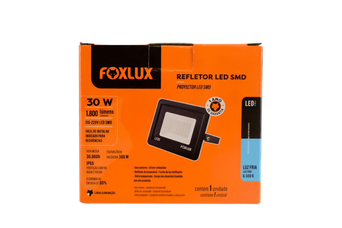 REFLETOR LED PT 30W 6,5K SLIM