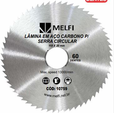 SERRA CIRC DE ACO CARB 110MM(4.3/8″) 60D