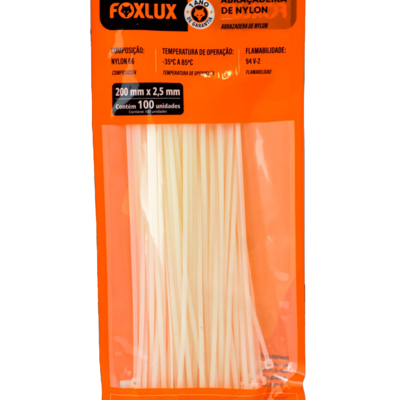 ABRACADEIRA NYLON BR 200X2,5MM 100UN