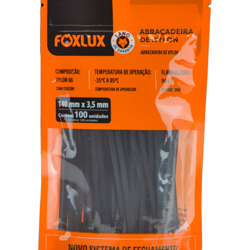 ABRACADEIRA NYLON PR 140X3,5MM 100UN